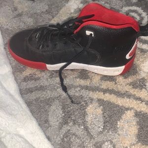 Red white Jordans black kids used